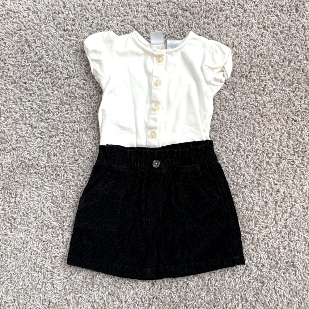 Old Navy 2T Black Corduroy Skirt